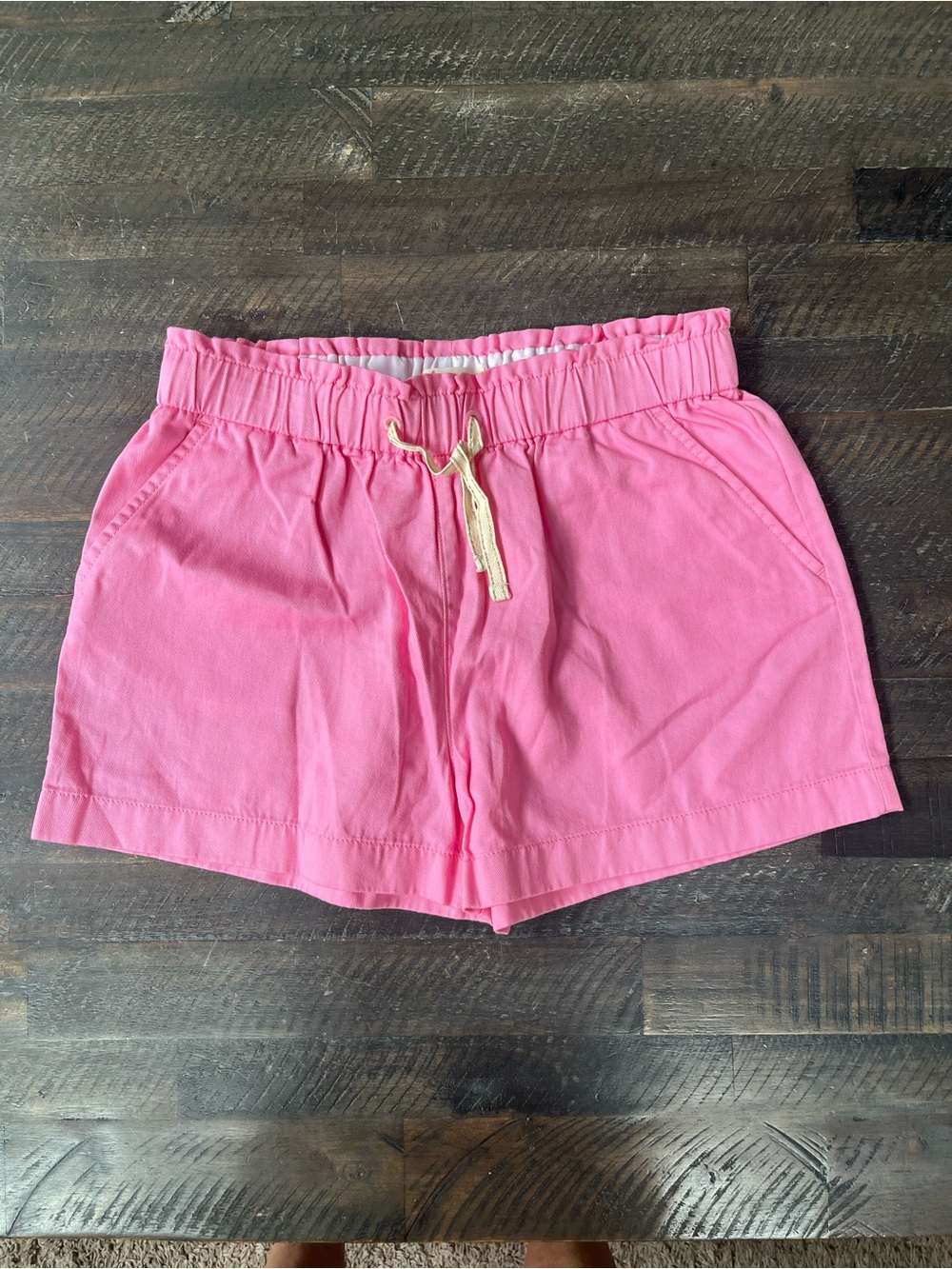 NWT Crewcuts J.Crew Girls Pink Drawstring Elastic Waist Shorts Size 14 Summer